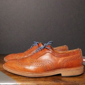 Allen Edmonds Wingstop McTavish Oxford Wingtip Brown Leather Shoes US Men's 10 D